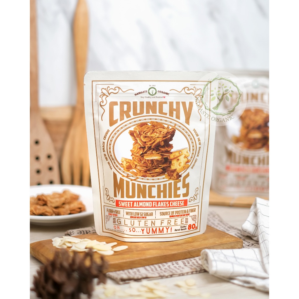 

pink CRUNCHY MUNCHIES - GLUTEN FREE SWEET ALMOND FLAKES CHEESE 80GR