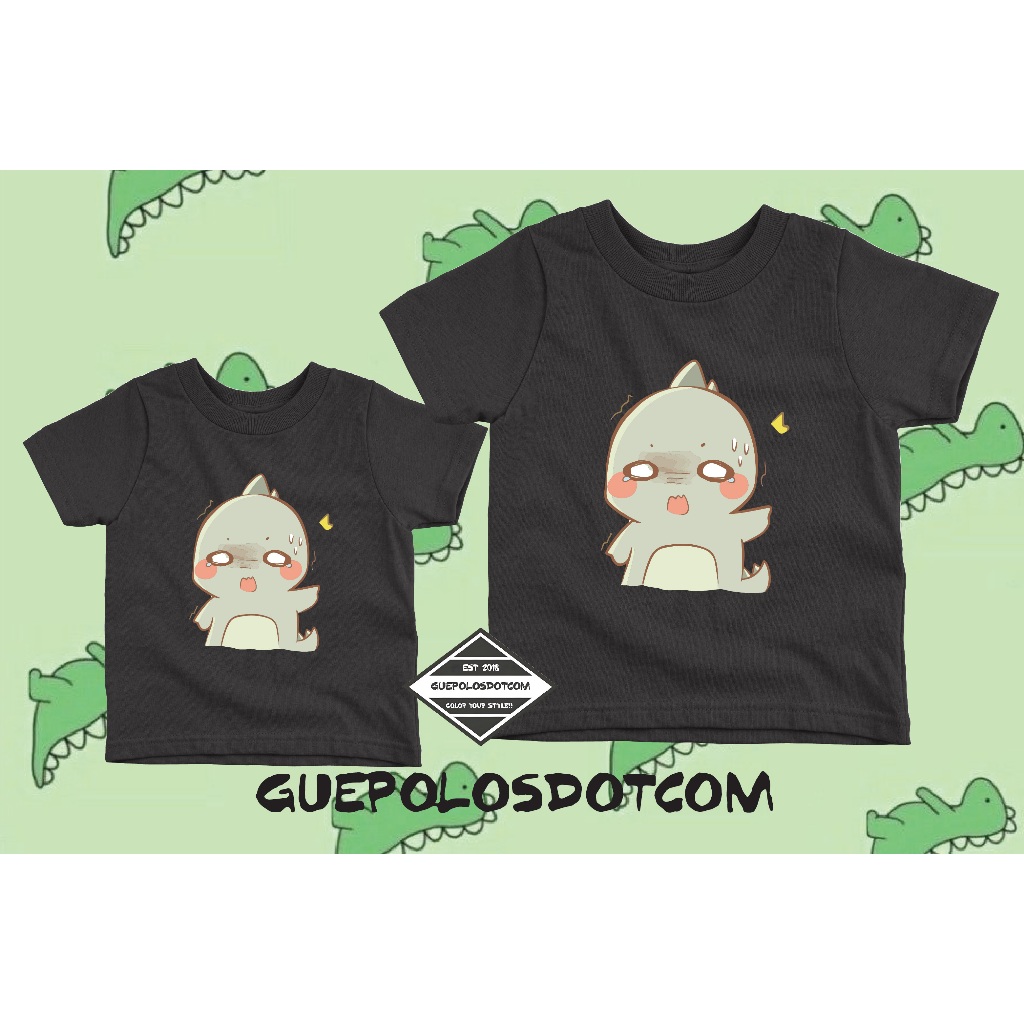 KAOS T-SHIRT COUPLE KAWAI DINO LUCU - BAJU COUPLE BANYAK GAMBAR DINO CUTE - KAOS COUPLE KELUARGA DIN