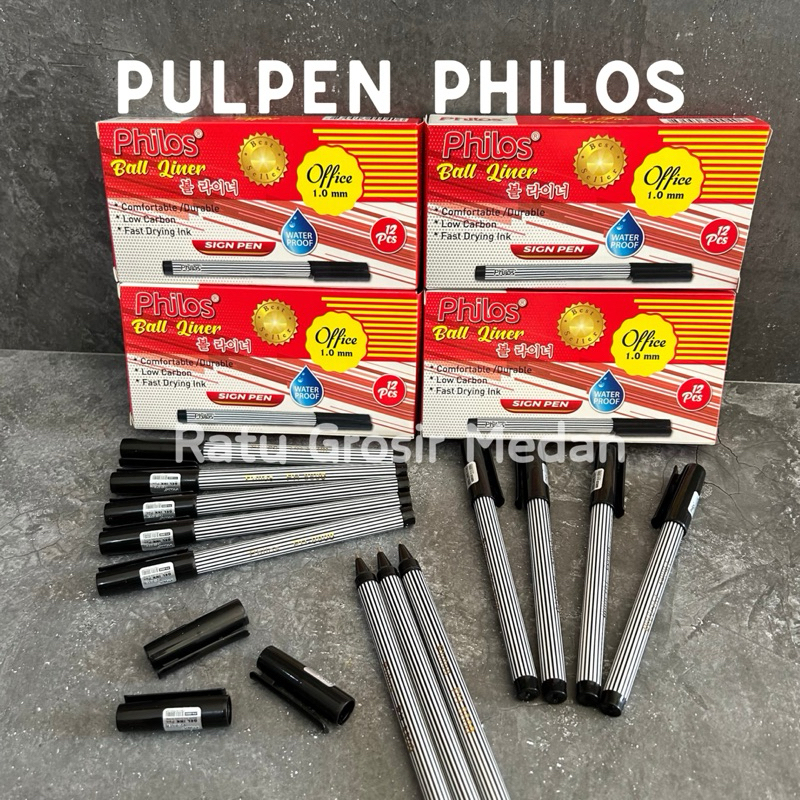 

PULPEN PHILOS BALL LINER 1.0MM TINTA HITAM PER BOX ISI 12PCS