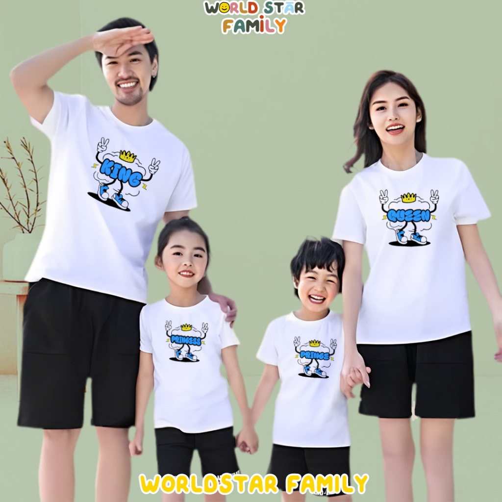 WSF Kaos Couple Keluarga KING QUEEN PRINCE PRINCESS FAMILY Kaos Couple Keluarga  Lucu Kaos Pasangan 