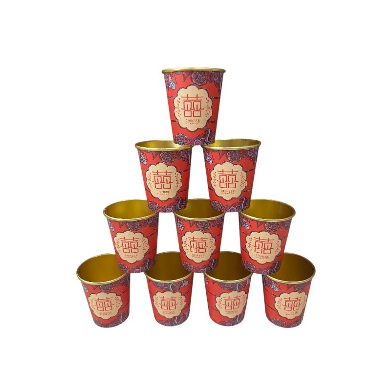 Gelas Kertas Wedding Gold Shuang Xi (10 pcs)