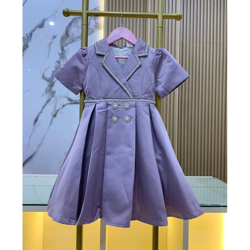 Dress anak cewek,dress sage, dress lilac, dress ala korea, dress cakep, dress lucu