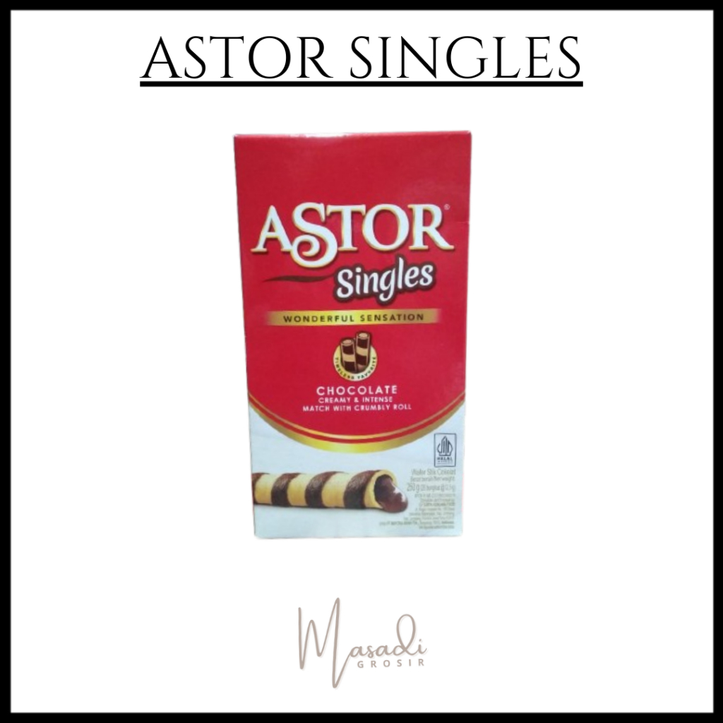 

MAYORA ASTOR SINGLES BOX / WAFER STIK COKELAT / WAFER RENYAH ISI COKLAT