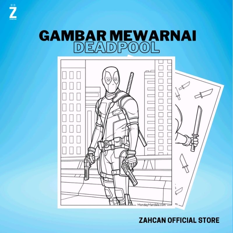 

Kertas Gambar Mewarnai A4 [ Deadpool ]