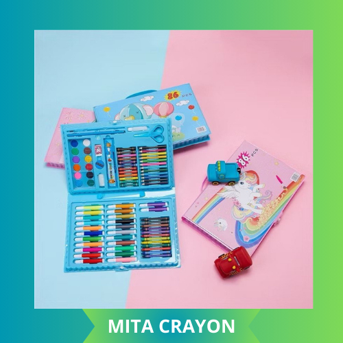 

CRAYON 86 PCS / ART SET 86 PENSIL WARNA / COLOURING SET 86 PCS/MITA CRAYON - SHENAR