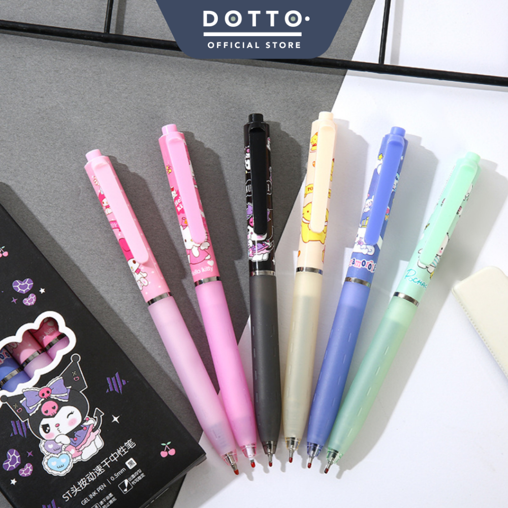 

Dotto SANRIO Premium Gel Pen Pulpen Karakter 3D Mekanik Hitam Special Edition 1 SET 6 PCS SR