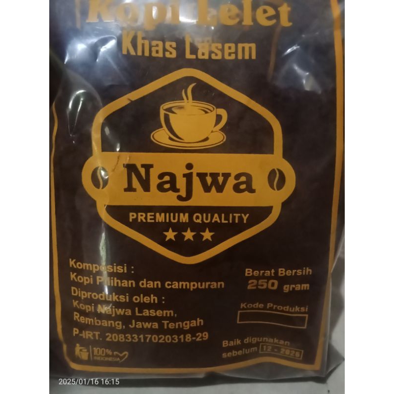 

Najwa Premium Quality Kamuflase 250g.kopi murah.kopi lelet Lasem.