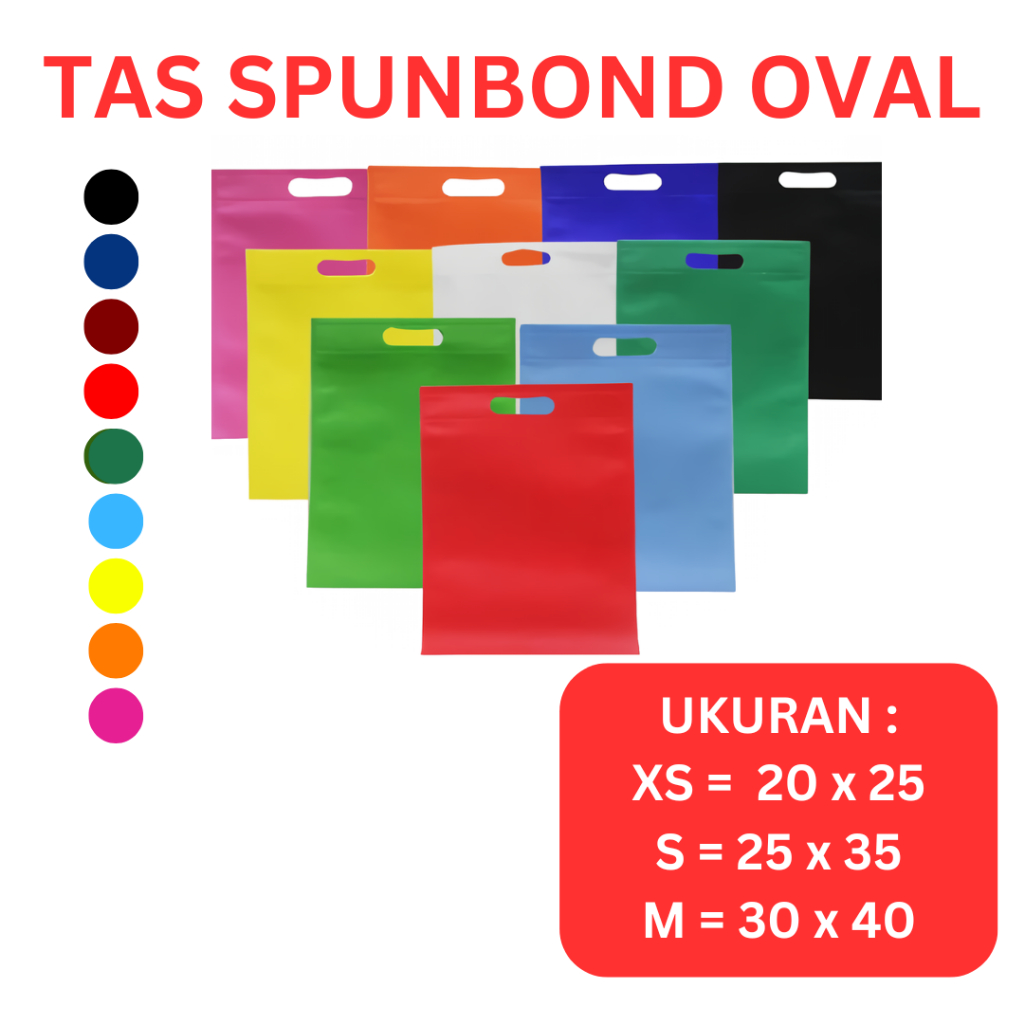 

Totebag Polos Oval Bahan Tas Spunbond | Goodie Bag Tas Kado