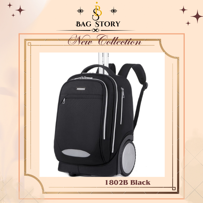 Tas Ransel Trolly Travel Oxford 1820B yg didesain Trendy & Elegan Premium waterproof untuk Traveling
