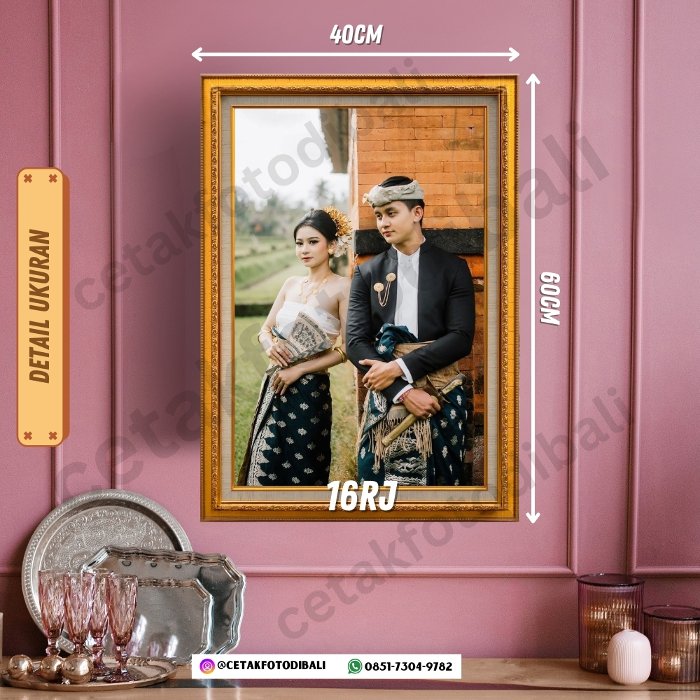 JUAL CETAK FOTO 16R JUMBO 60CM x 40CM + Bingkai KACA Premium, Custom Foto Cetak Besar, Premium Luste