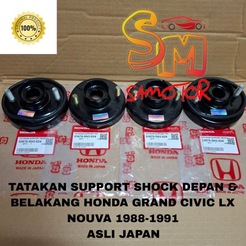 Tatakan support shock depan & belakang 4pcs Honda Grand civic civic lx civic nouva 1988-1991 Asli ja