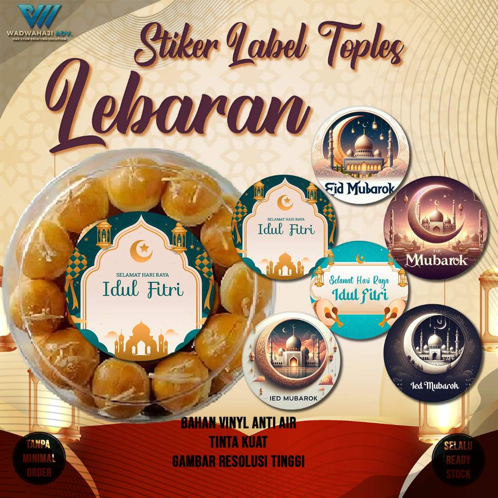

Stiker Toples Lebaran 20 pcs Label Toples Stiker Ramadhan Stiker idul Fitri Segel Toples | wadwahaji Adv