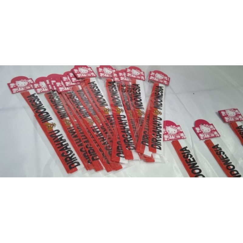 bendera merah putih ikat kepala pita satin