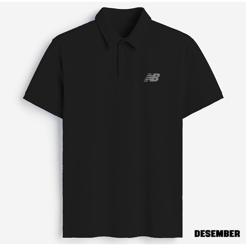 Cod..Kaos Polo Kerah Lengan Pendek NB Motif Silver Keren Pria Dan Wanita Dewasa