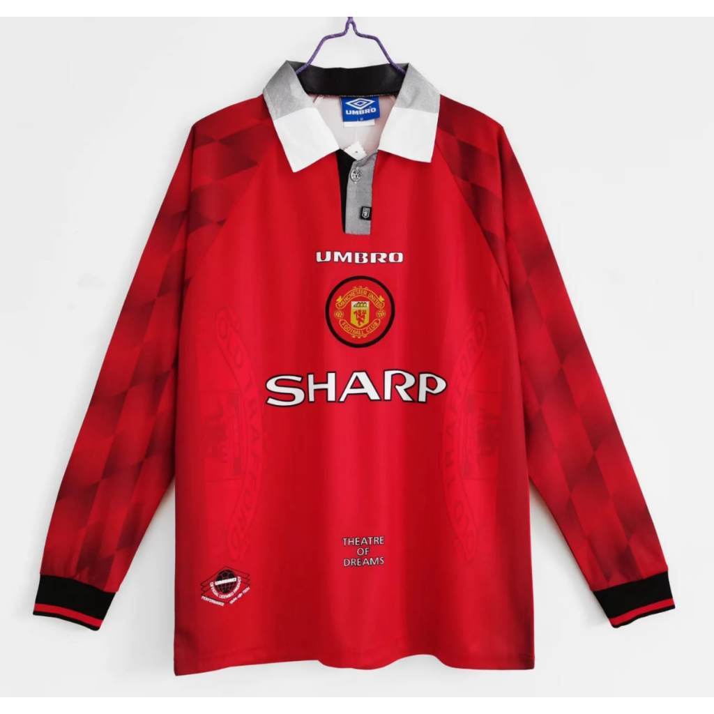 Jersey Bola Retro Vintage Jadul Old Grade Ori Manchester United Home Long Sleeve 1996-1997 season 96