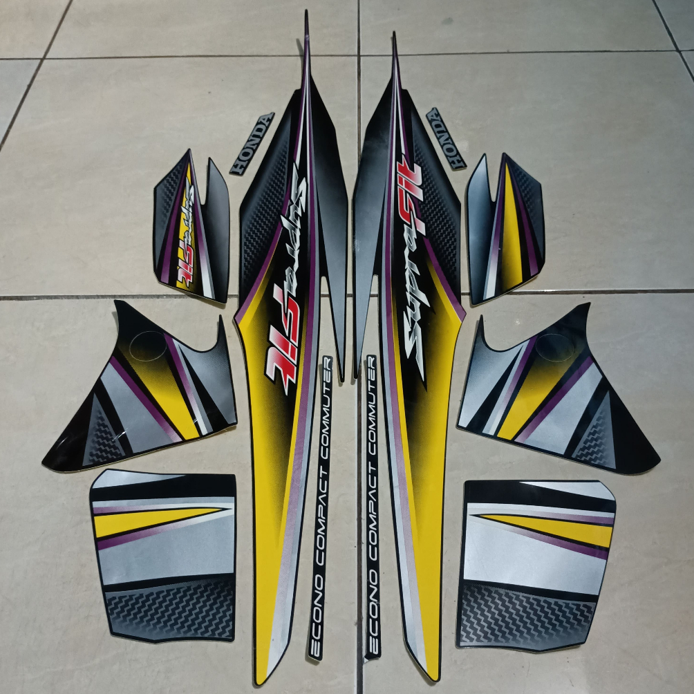 stiker striping honda supra fit new 2006 2007 jumbo hitam lis body standar berkualitas original