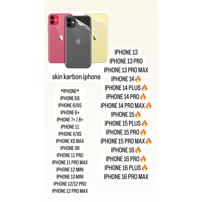 SKIN KARBON IPHONE/ GARSKIN IPHONE
