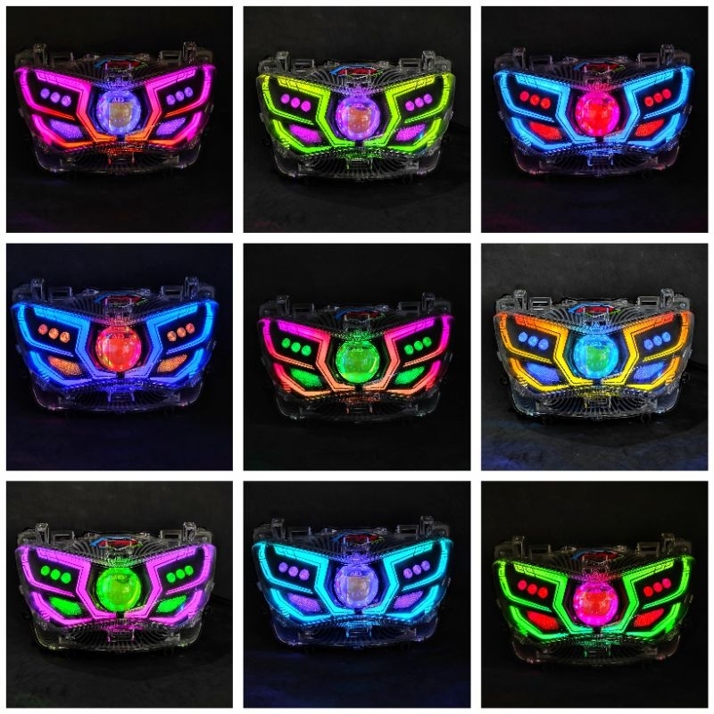 BILED HEADLAMP SET LAMPU DEPAN SET CUSTOM SINGLE BILED AES EXPERIENCE LAZY EYES YAMAHA NMAX NEW