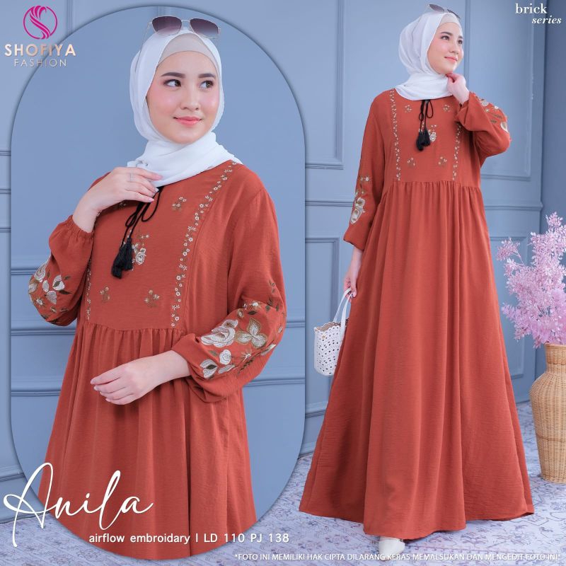 NEW Anila Dress by shofiya / dress terbaru ori shofiya / shofiya fashion / gamis airflow premium