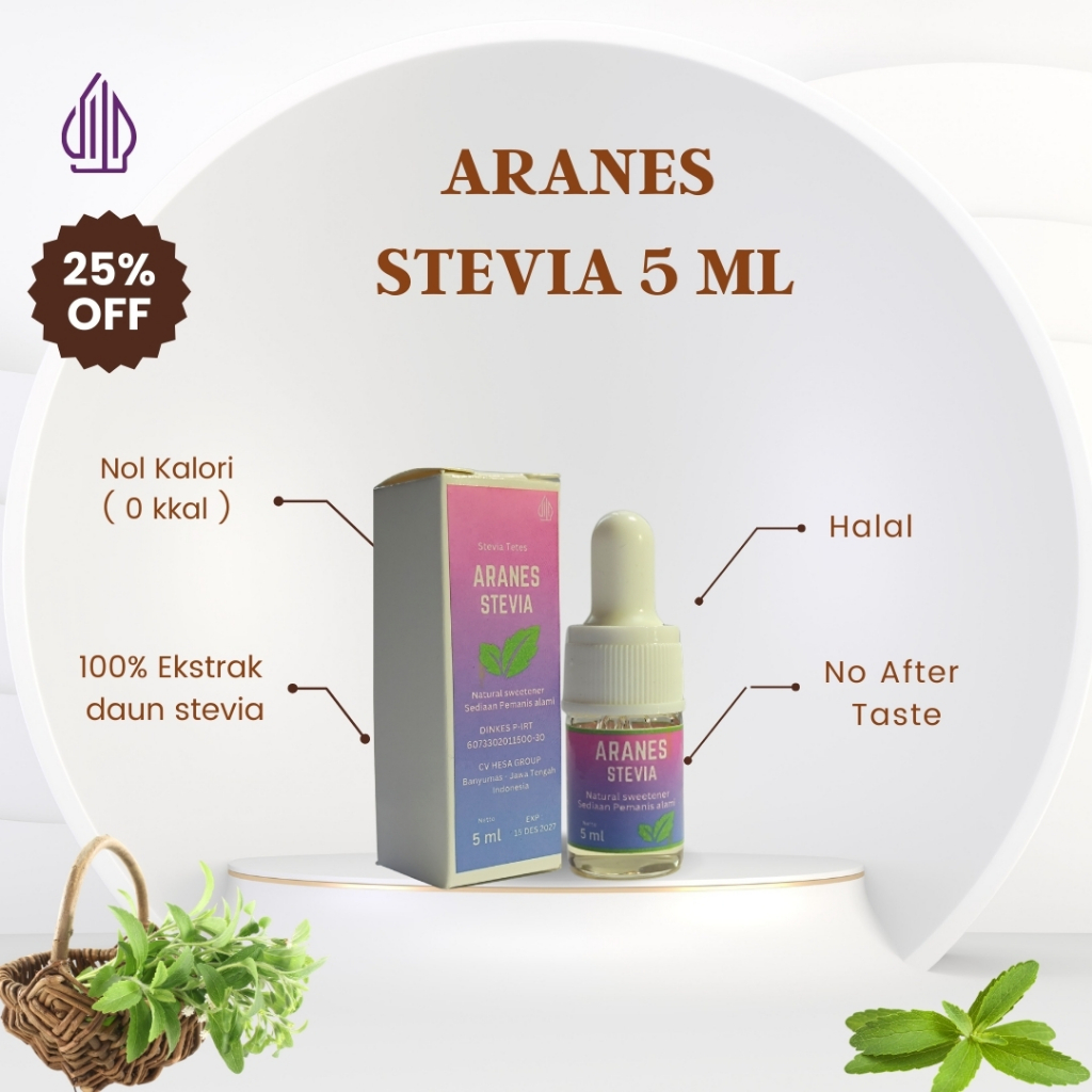 

Aranes Stevia Isi 5 ML Pemanis Alami Pengganti Gula Cair Tetes Stevia Sweetener 0 Kalori 0 Gula Aranesstevia