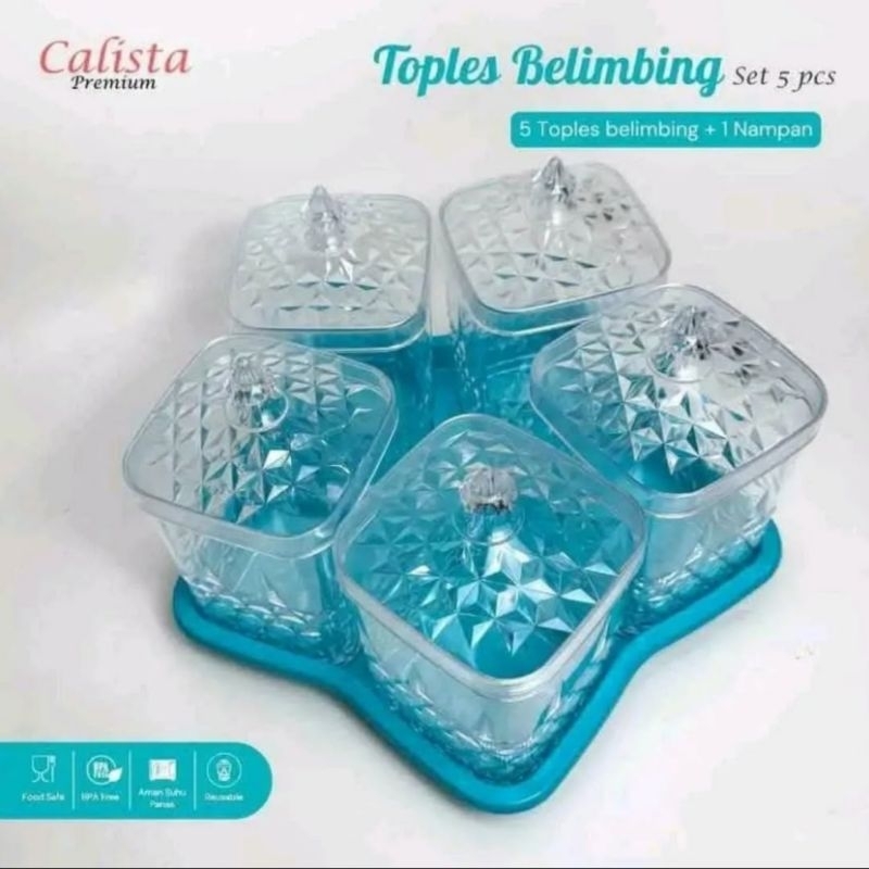 (BARU) TOPLES BLIMBING CALISTA 5PCS SET NAMPAN / TOPLES CALISTA BLIMBING 5 DAUN / TOPLES TRANSPARAN 