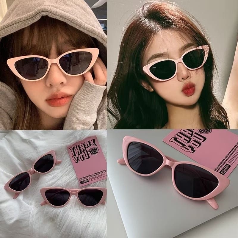 Kacamata Fashion Kacamata Hitam Cat Eye Kacamata Hitam Wajah Kecil Bingkai Kecil