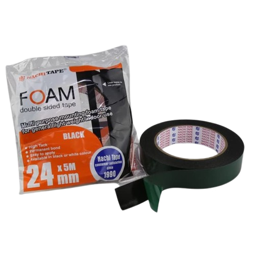 

SOLASI/ISOLASI/SELOTIP Double Tape Foam Nachi 24mm Warna Hitam
