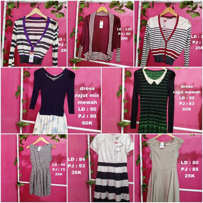Atasan Wanita Dress, Cardigan, Blouse, Kemeja, Sweeter, Vest, Crop