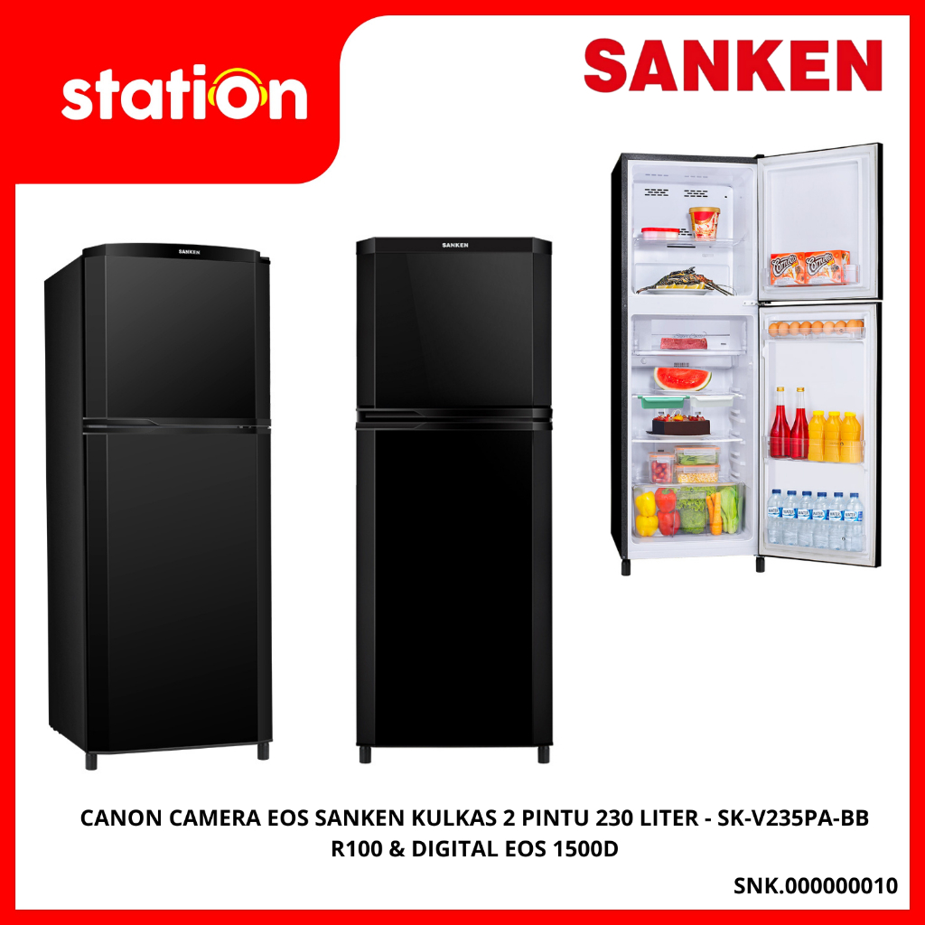 SANKEN KULKAS 2 PINTU 230 LITER - SK-V235PA-BB / SK-G239PEH-NY