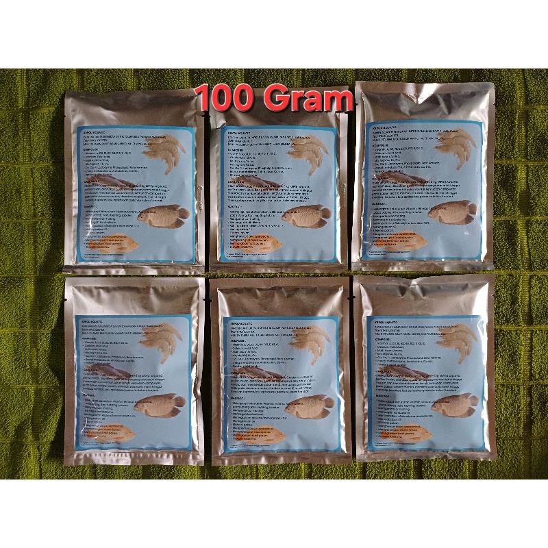 Premix untuk ikan - Premix KRPQU AQUATIC 100 Gram - Premix ikan - Premix udang - Premix ikan lele - 