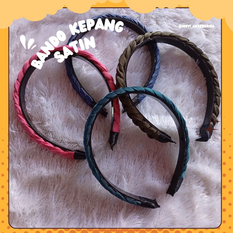 LUSIN (12PCS) BANDO KEPANG WANITA | BANDO KEPANG SATIN-TILE-KAOS