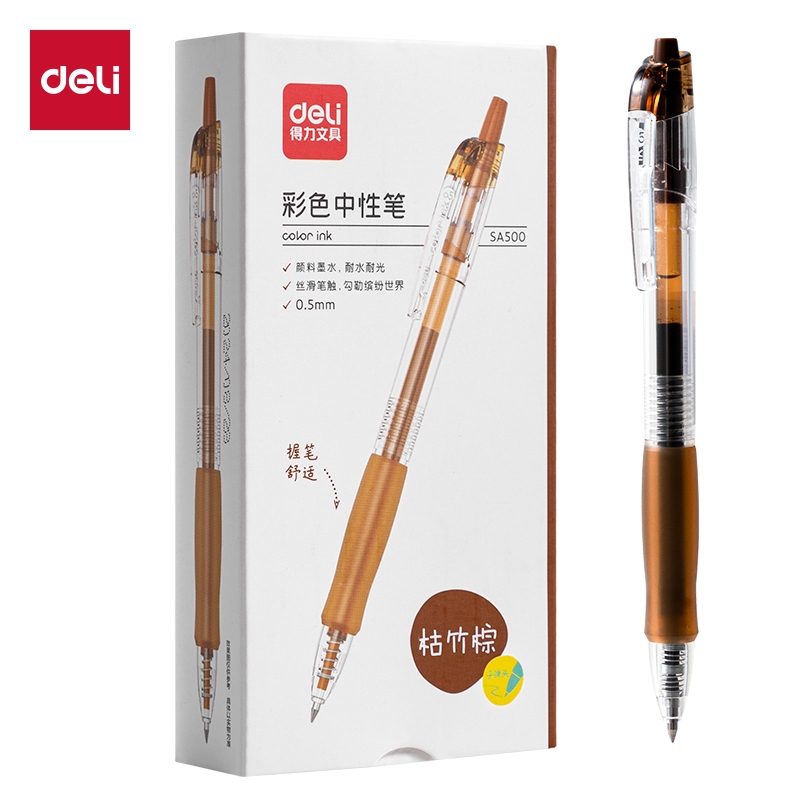 

Deli Color Gel Pen / Pulpen Cetek 0.5mm Comfortable Grip SA500