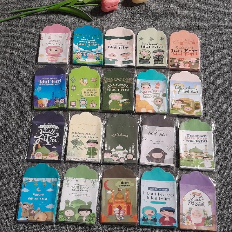 

10pack amplop lebaran karakter muslim
