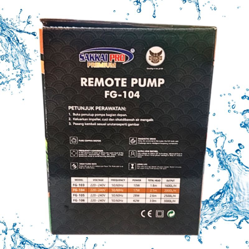 Sakkai Pro FG 104 Pompa Remote Kolam AquariuM Aquascape