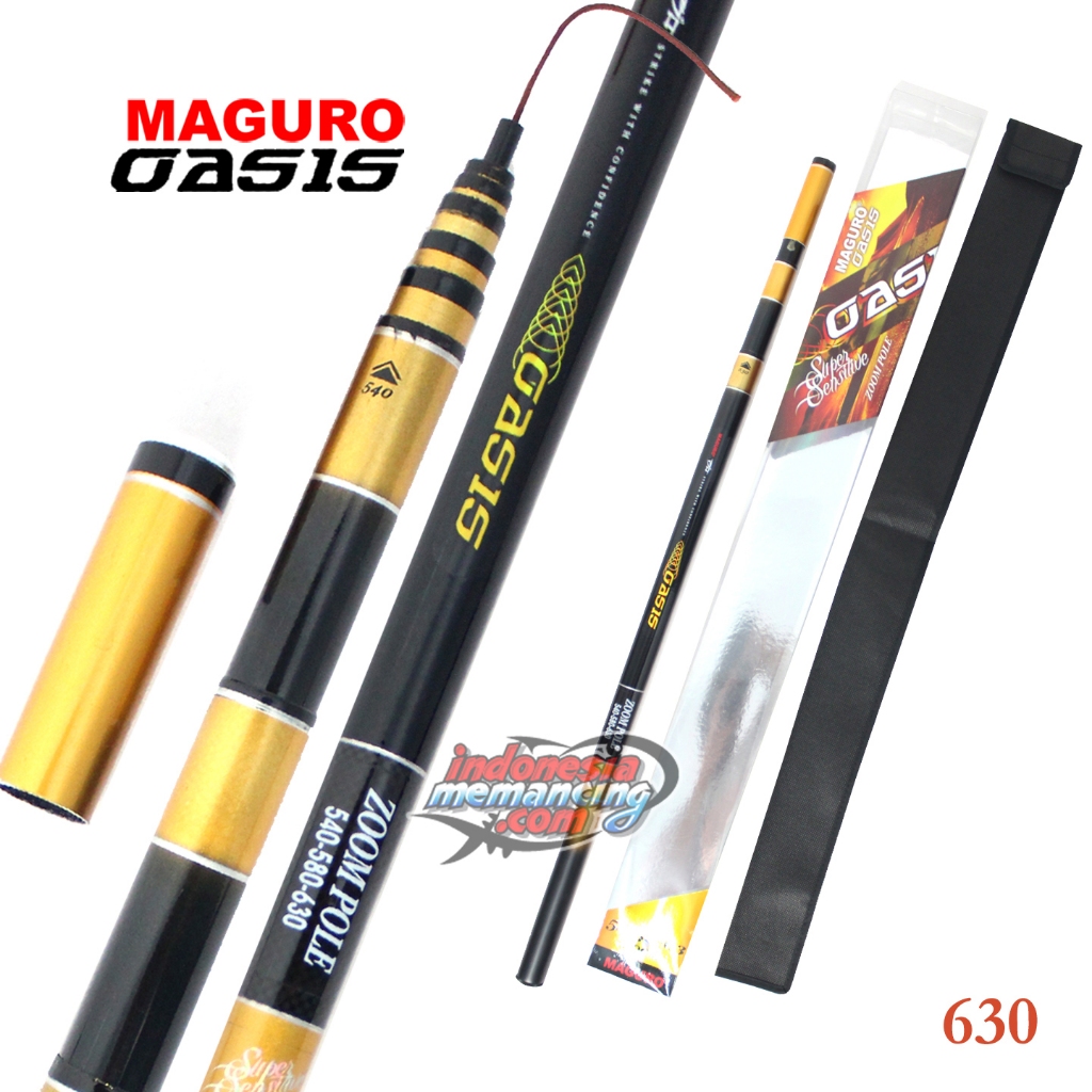 Joran Tegek MAGURO OASIS | 360 450 540 630 | Zoom Pole | Carbon Keryu Kaku | Ruas Panjang ~ IM Store
