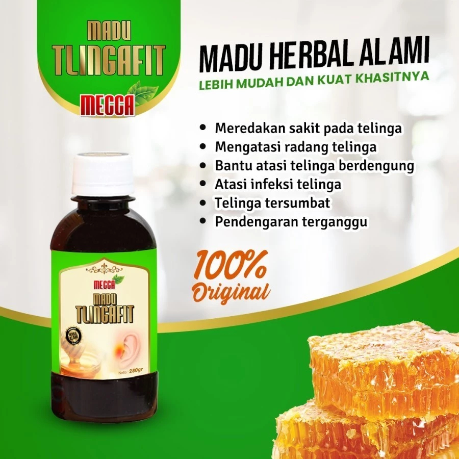 

Madu TLINGAFIT MECCA THT RADANG TELINGA 280 Gram atasi congek keras / telinga berdengung / telinga berdinging / telinga berair