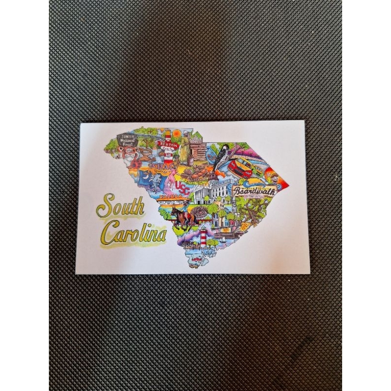 

kartu pos peta south carolina/usa map postcard