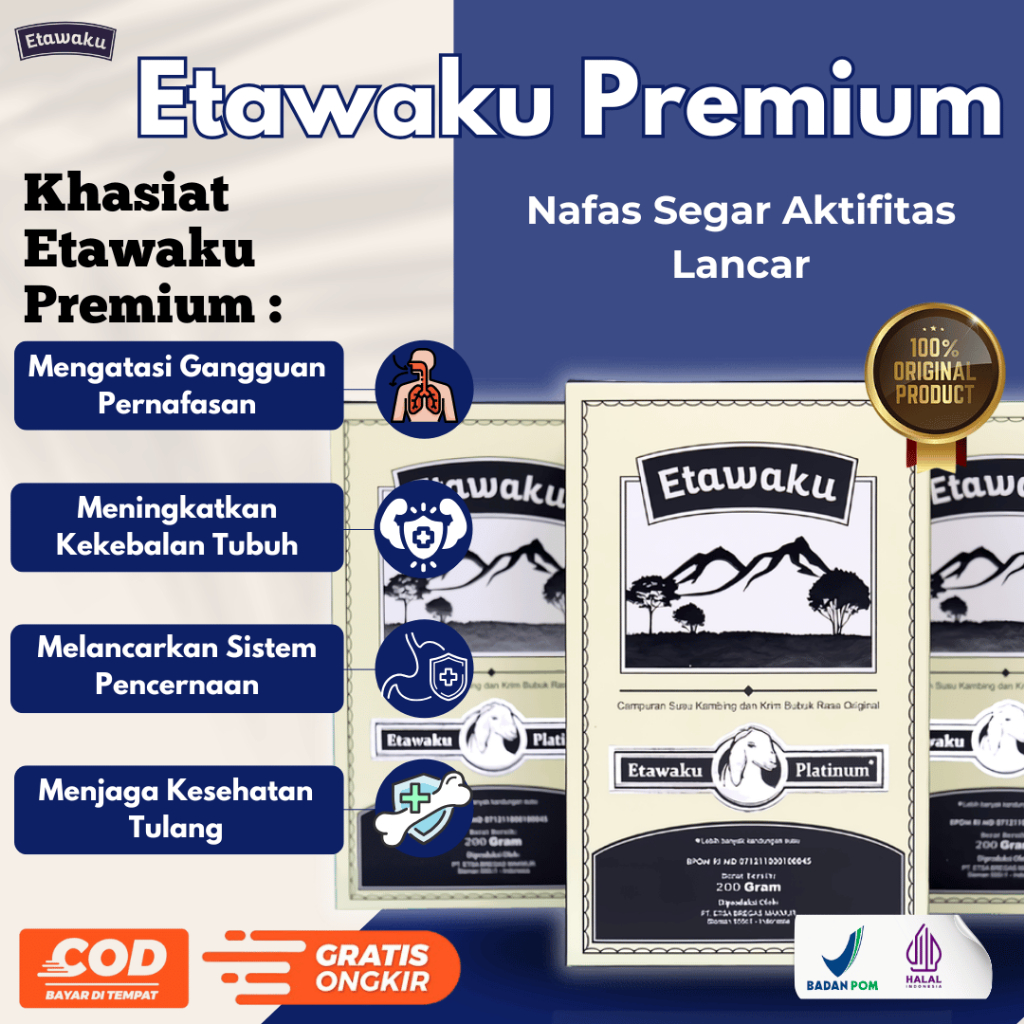 

Etawaku Platinum PAKET 3 BOX Susu Bubuk Kambing Etawa Original Solusi Masalah Sendi Dan Obat Asma