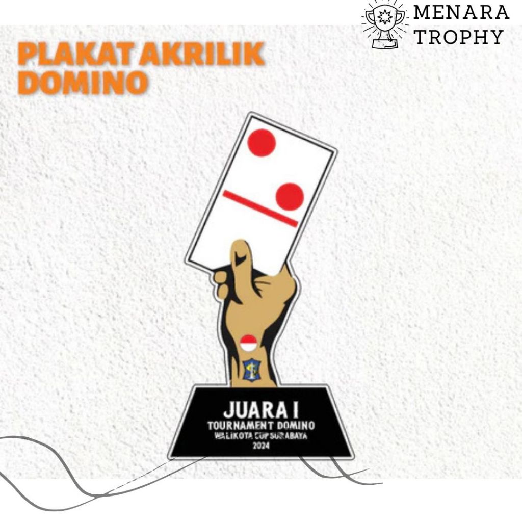 Piala Domino Piala Gaple Plakat Domino Plakat Gaple Akrilik Custom