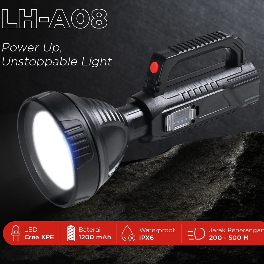 Pocketman Senter LED Waterproof USB Recharge Cree XPE