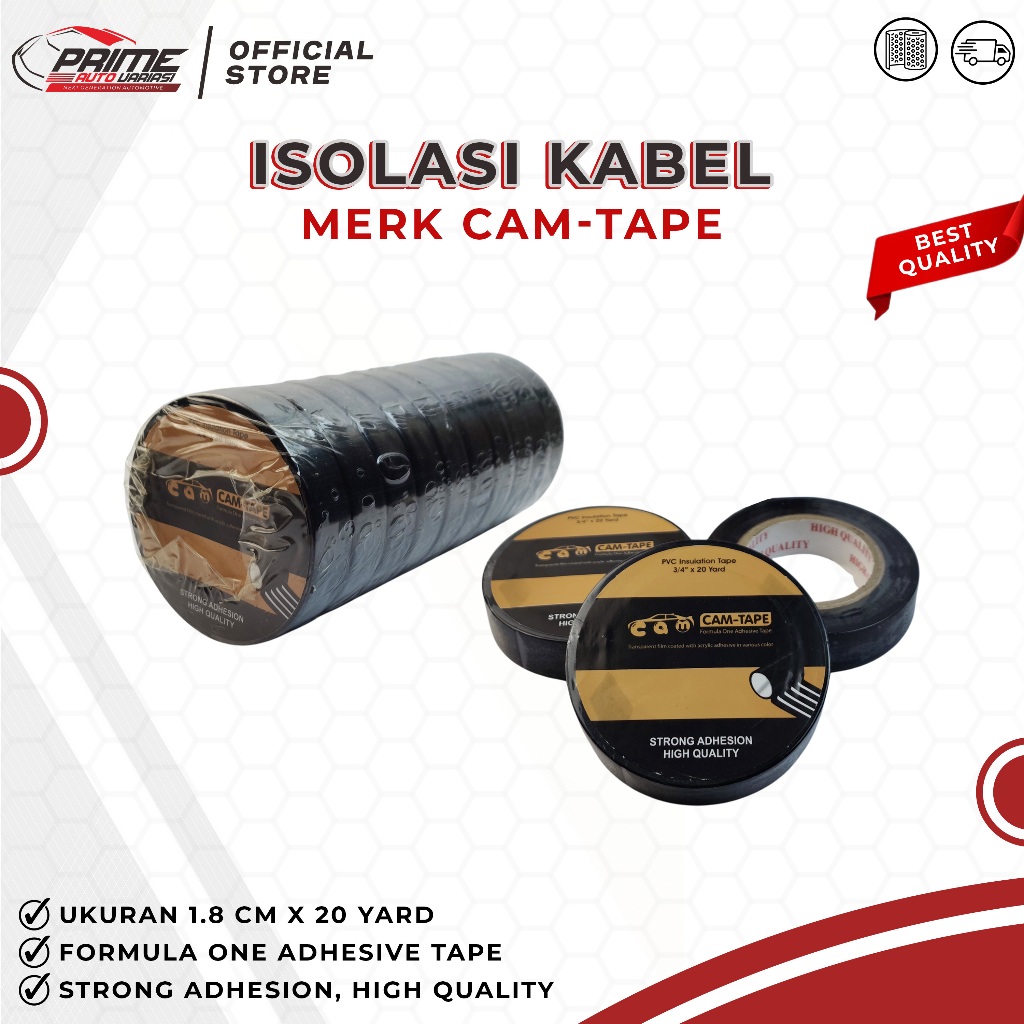 

ISOLASI LISTRIK SOLASI KABEL LISTRIK CAM TAPE - BLACK