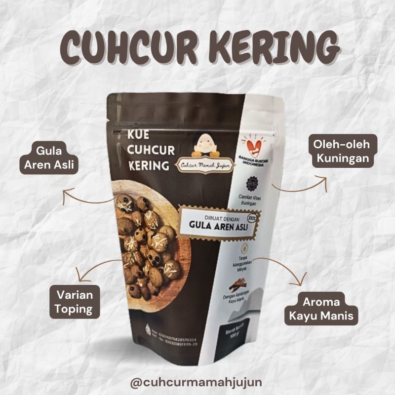 

Cuhcur Kering , 100% Gula Aren Asli dan Aroma Cinnamon. netto 100 Gram