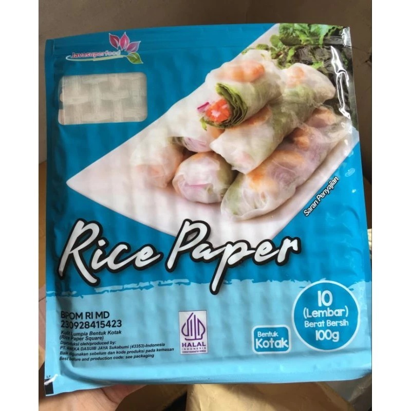 

RICE PAPER KOTAK ISI 10 LEMBAR - RICE PAPER ROLL HALAL - JAVA RICE PAPER