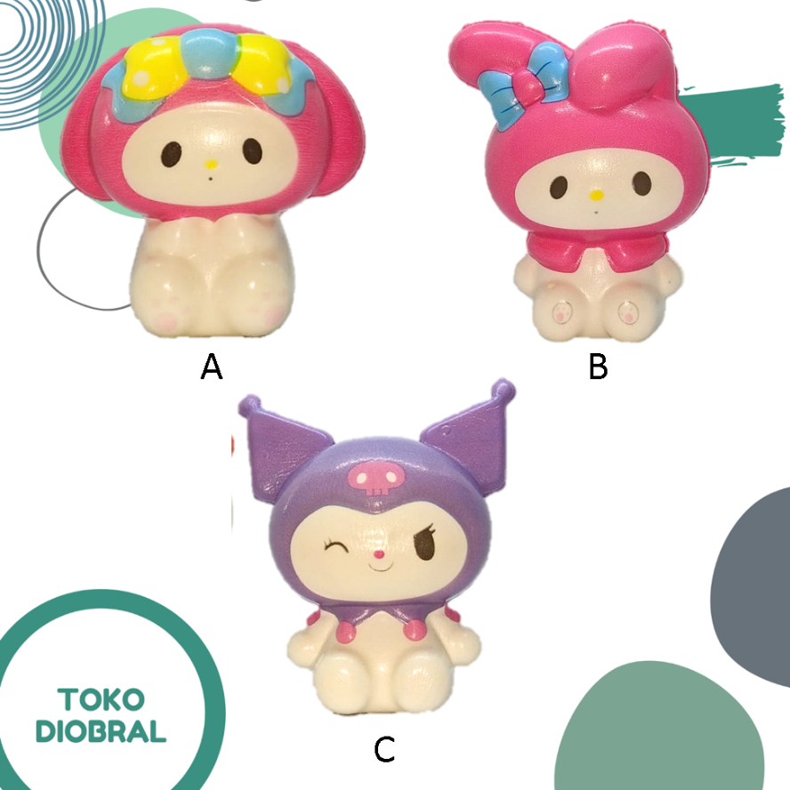 Mainan Anak Squishy Karakter Sanrio Hello Kitty Kuromi Melody