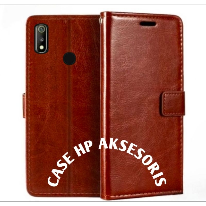 CASE REALME 3 PRO FLIP COVER WALLET SARUNG HP CASING DOMPET LEATHER CASE HP/CASING HP