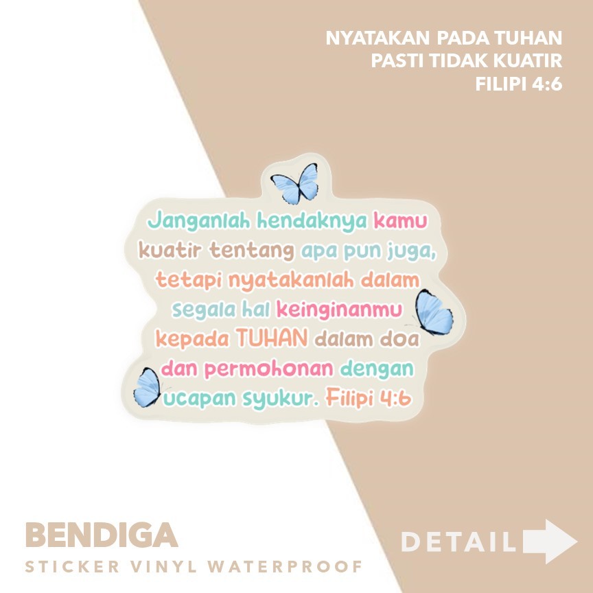 

Stiker Filipi Jangan Kuatir Tenang Saja | Bendiga Christian Sticker | Sticker Tumblr Bible Verse| Sticker Vinyl Waterproof | Stiker Tahan Air | Stiker Rohani Kristen Planner Journal | Stiker Seri Alkitab Ayat Emas