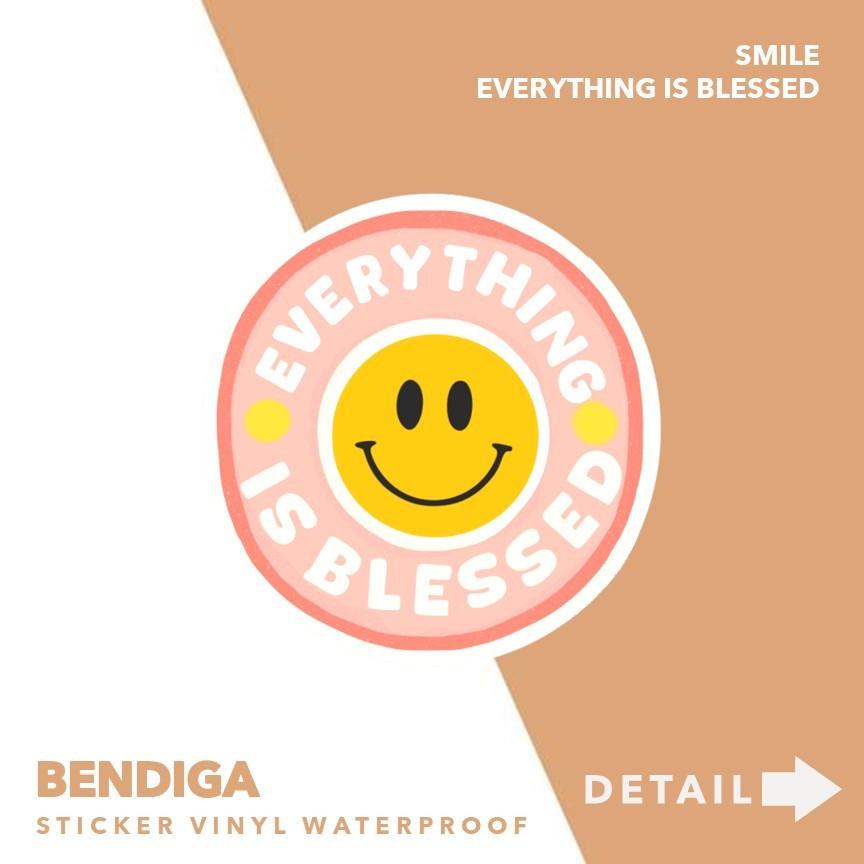 

SMILE EVERYTHING IS BLESSED Sticker Bendiga | Stiker Vinyl Gospel Alkitab Firman Rohani Kristiani Kristen