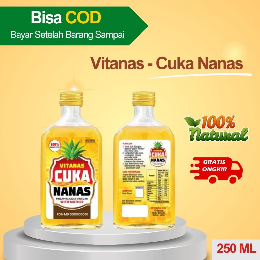 

Vitanas - Cuka Nanas Pineapple Cider Vinegar With Mother - 250ml