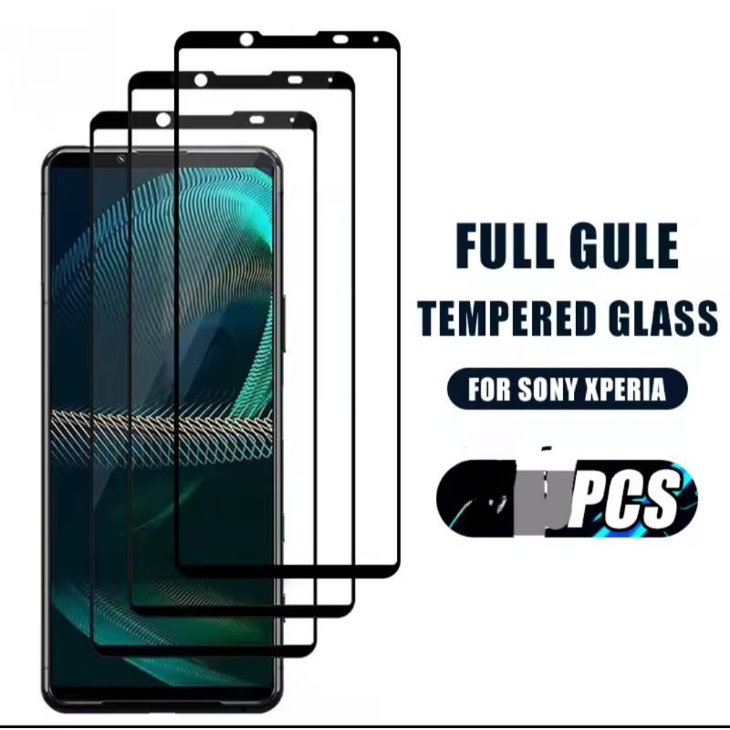 Tempered Glass Sony Xperia 5ii Mark 2 Au docomo SoftBank Global Full Cover persisi Hitam
