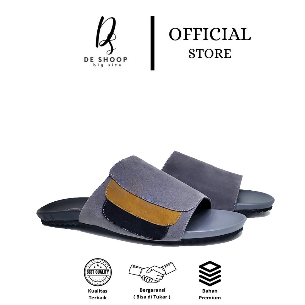 Reagan - Sandal Pria Slider Ukuran Big Size | No 43 44 45 46 47 48 | Sandal Casual Slider SlipOn Ber